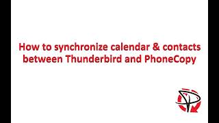 How to synchronize calendar and contacts with Thunderbird [upl. by Leidgam]