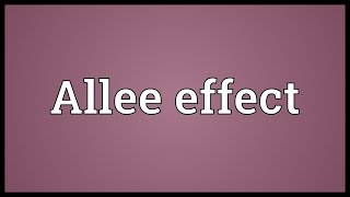 Allee effect Meaning [upl. by Akerdna]