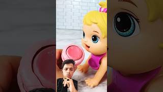 Who and how did this cute baby eat it toys pinkkitchenset satisfying kitchenwareset baby [upl. by Yoo]