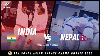 India vs Nepal Final Team Kumite  7th South Asian Karate Championship 2023 [upl. by Artinek274]