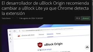 Chrome desactivará pronto uBlock Origin bloqueador de anuncios [upl. by Andrien992]