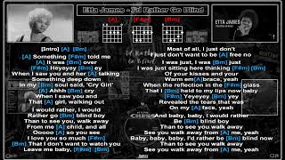 Etta James  Id Rather Go Blind V1 With Vocals Jam Track Guitar chords amp lyrics [upl. by Znerol]