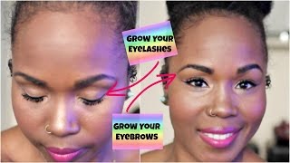 How to Grow Your Eyelashes and Eyebrows Naturally FAST  Products and Home Remedies [upl. by Nylinnej]