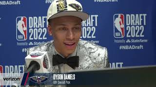 Pelicans 1st Rd Draft Pick Dyson Daniels Interview  2022 NBA Draft [upl. by Arella]