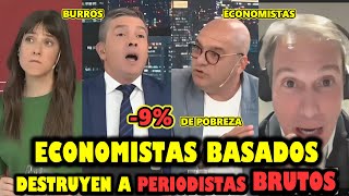 MILEI BAJA 9 DE POBREZA Y ECONOMISTAS DESBURRAN A PERIODISTAS [upl. by Odlonra454]