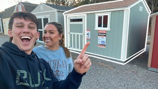 Buying CHEAPEST TINY HOME from HOME DEPOT Convert SHED to HOUSE [upl. by Reinhold824]