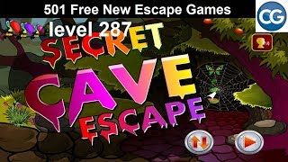 Walkthrough 501 Free New Escape Games level 287  Secret cave escape  Complete Game [upl. by Sordnaxela561]