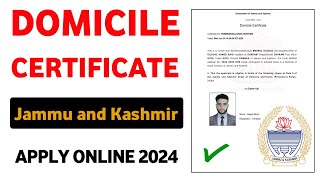 How to Apply Domicile Certificate in Jammu amp Kashmir  Domicile Certificate kaise banaye [upl. by Mlehliw]