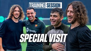 PUYOL RETURNS HOME  FC Barcelona training 🔵🔴 [upl. by Aihsei532]