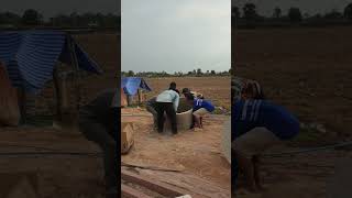 well or septic tank Construction  workers work handmade construction [upl. by Worrell806]