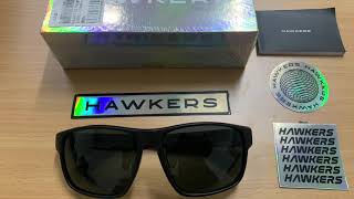 HAWKERS Faster Polarized Black Dark Sunglasses Unboxing [upl. by Airamana583]