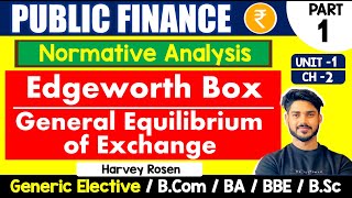 Edgeworth box  General Equilibrium of Exchange  Pareto Optimality  Public Finance GE  BCom amp BA [upl. by Kapeed53]