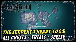 Enkanomiya The Serpents Heart All Treasure Chests Seelie amp Time Trial Challenges  Genshin Impact [upl. by Tdnerb]