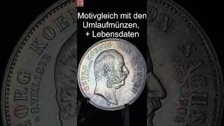 Vor 120 Jahren  Prächtige 5 Mark Münze aus dem Königreich Sachsen  shorts [upl. by Llenram]