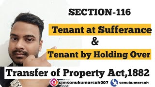 Section116Tenant at sufferance amp Tenant by holding over Transfer of property Act 1882 [upl. by Hanahsuar265]