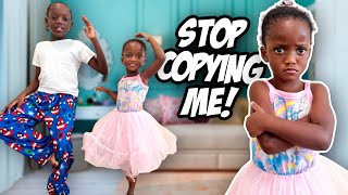 COPYING My Little Sister For 24 Hours GET HEATED [upl. by Gaylene]