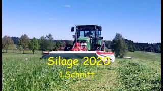 1 Schnitt 2020 mit John Deere Kuhn Krone [upl. by Emiatej434]