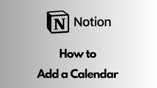 Notion  How to Add a Calendar [upl. by Bishop]