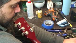 Gibson ES335 Headstock REFINISH Dont Use Nail Polish BRO Part 1 [upl. by Narcissus]