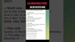 Best way to solve calendar questions  calendar reasoning  ssc ssccgl sccexam calendar chsl [upl. by Drofdeb158]