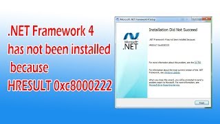 Fix NET Framework 4 has not been installed because HRESULT 0xc8000222 [upl. by Orpah838]