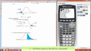 Finding zscores Given an Area Using the TI84 [upl. by Osher]