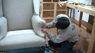 How To Reupholster A Wing Chair pt 18 [upl. by Salomi]