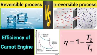 reversible process  irreversible process  Carnot engine  efficiency  thermodynamics  class 11 [upl. by Mikiso20]