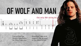 Metallica Of Wolf and Man ISOLATED BASS  TABS [upl. by Akehsay]