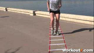 Workoutzcom  Agility Ladder Drills  Run Through TWO FEET IN [upl. by Ainod]