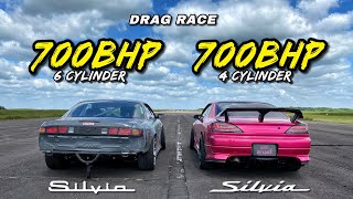 CERTIFIED SENDERS 700HP NISSAN S14 vs 700HP NISSAN SILVIA S15 [upl. by Aivatahs]