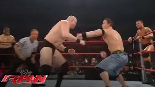 John Cena amp Randy Orton battle the entire Raw roster Raw March 17 2008 [upl. by Suk]