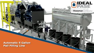 Automatic 5 Gallon Pail Filling Line  from IDEAL PASE [upl. by Ahsael]