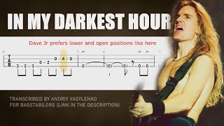 Megadeth In My Darkest Hour ISOLATED BASS  TABS [upl. by Grider]