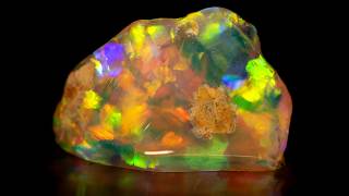 Crystal opal bought from an opal miner cut a 3D color on color gem [upl. by Krock]