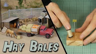 Realistic Hay Bales – Model Railroad Scenery [upl. by Arekat189]