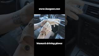 Womens driving gloves deerskin leather beige color [upl. by Werdn]