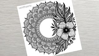 How to draw Mandala for Beginners  Easy mandala drawing  Flower Mandala Art StepbyStep Tutorial [upl. by Georgiana802]