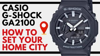 How to set the Home City on your Casio GShock GA2100 5611 module Casioak [upl. by Amalee]