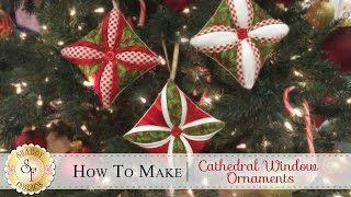 How to Make a Cathedral Window Ornament  a Shabby Fabrics Christmas Sewing Tutorial [upl. by Linskey922]