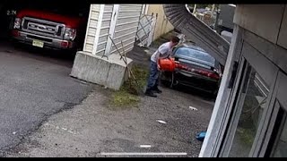 NJ fire chief caught on video vandalizing vehicle parked near firehouse [upl. by Adnot763]