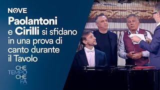 Che Tempo che fa  Paolantoni e Cirilli si sfidano in una prova di canto durante il Tavolo [upl. by Sulakcin]