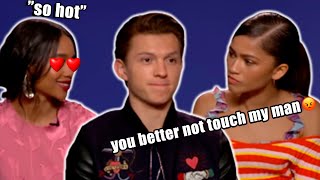 tom holland flirting with everyone in the marvel cast for 12 minutes straight [upl. by Leira85]