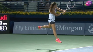 2017 Dubai Duty Free Tennis Championships Day 2  Shot of the Day  Daria Kasatkina [upl. by Annerahs305]