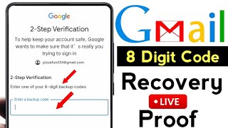 8 digit backup code gmail lost  2 step verification gmail recovery 8 digit backup code 2024 [upl. by Anyal]