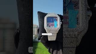 VVS Moissanite Diamond Iced Out Designer Cartier Watch I Hip Hop Watch [upl. by Nanni]