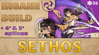 SETHOS FULL GUIDE  Talents Artifacts Weapons Team Comps Genshin 51 [upl. by Brittne]