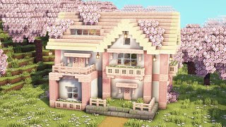 Minecraft How to Build a Cozy Cherry Blossom House  Tutorial [upl. by Tapes564]