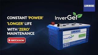 Best Inverter Battery for Home Luminous InverGel – Zero maintenance battery for Inverters [upl. by Devona]