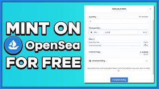 How to Mint NFTs on Opensea With No Gas Fees Free Mint Tutorial [upl. by Dib]